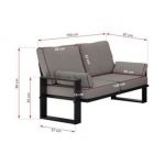 Metalowa sofa ogrodowa ELBA S2 - szary