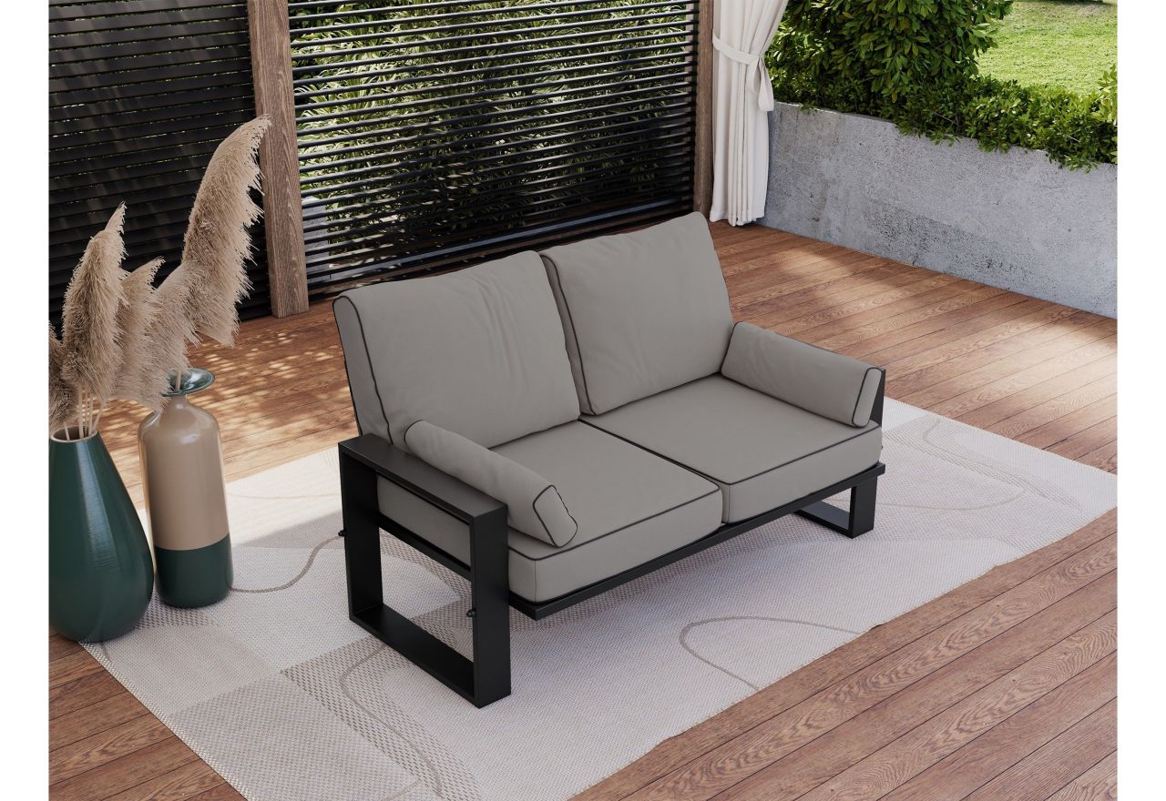 Metalowa sofa ogrodowa ELBA S2 - szary