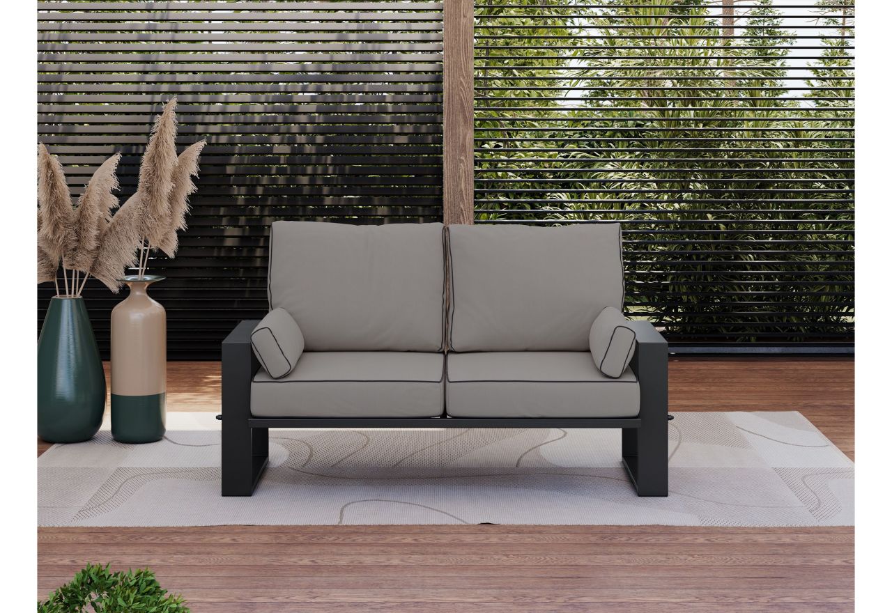 Metalowa sofa ogrodowa ELBA S2 - szary