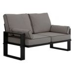 Metalowa sofa ogrodowa ELBA S2 - szary