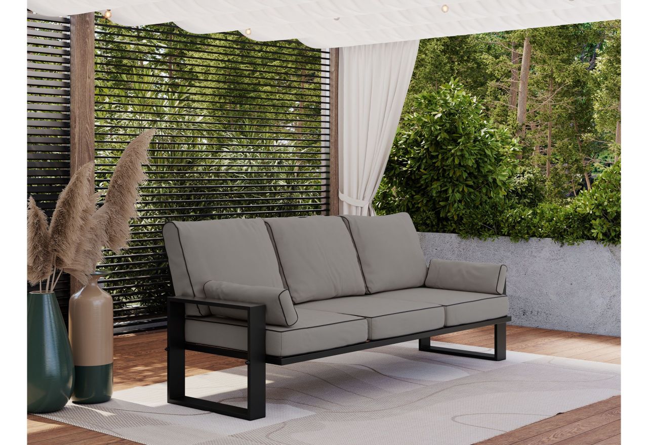 Metalowa sofa ogrodowa ELBA S3 - szary