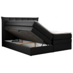 Łóżko kontynentalne PREMIUM 10 KING 200x200 - Soft 11 - czarna ekoskóra - OUTLET