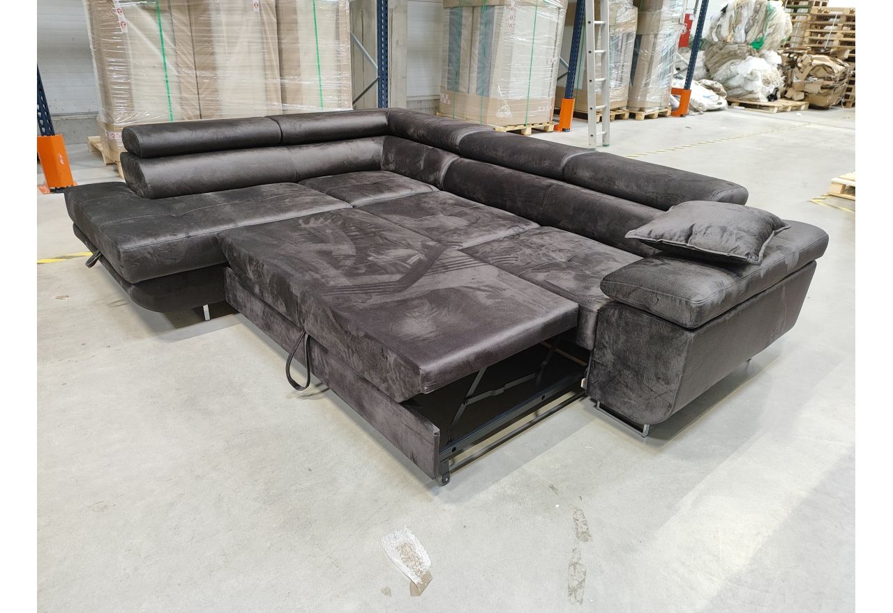 Narożnik GUSTAW L - Monolith 95 - ciemny szary - OUTLETU