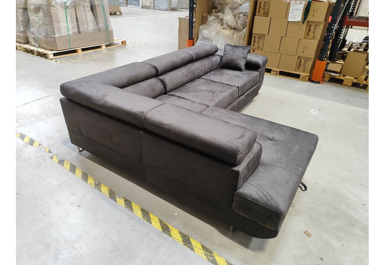 Narożnik GUSTAW L - Monolith 95 - ciemny szary - OUTLETU