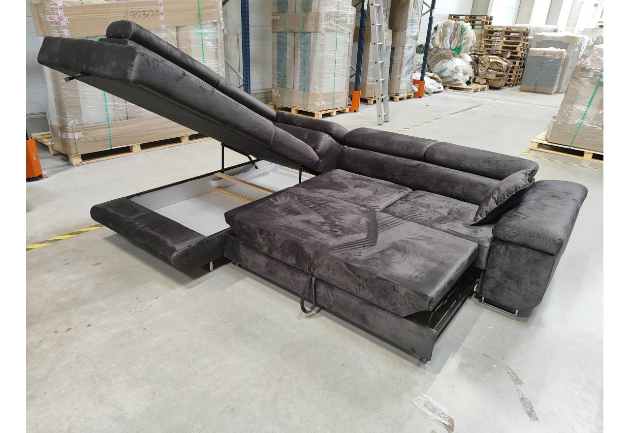 Narożnik GUSTAW L - Monolith 95 - ciemny szary - OUTLETU