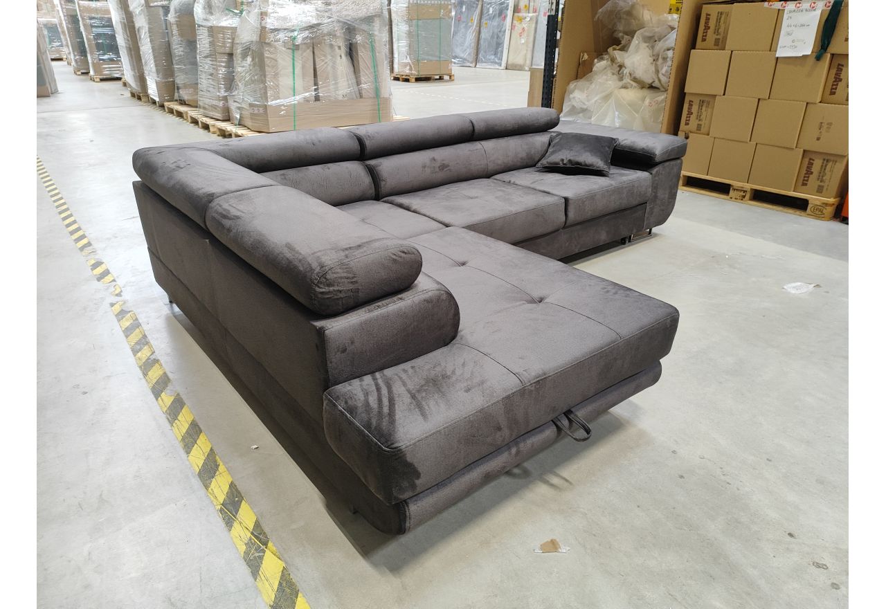 Narożnik GUSTAW L - Monolith 95 - ciemny szary - OUTLETU