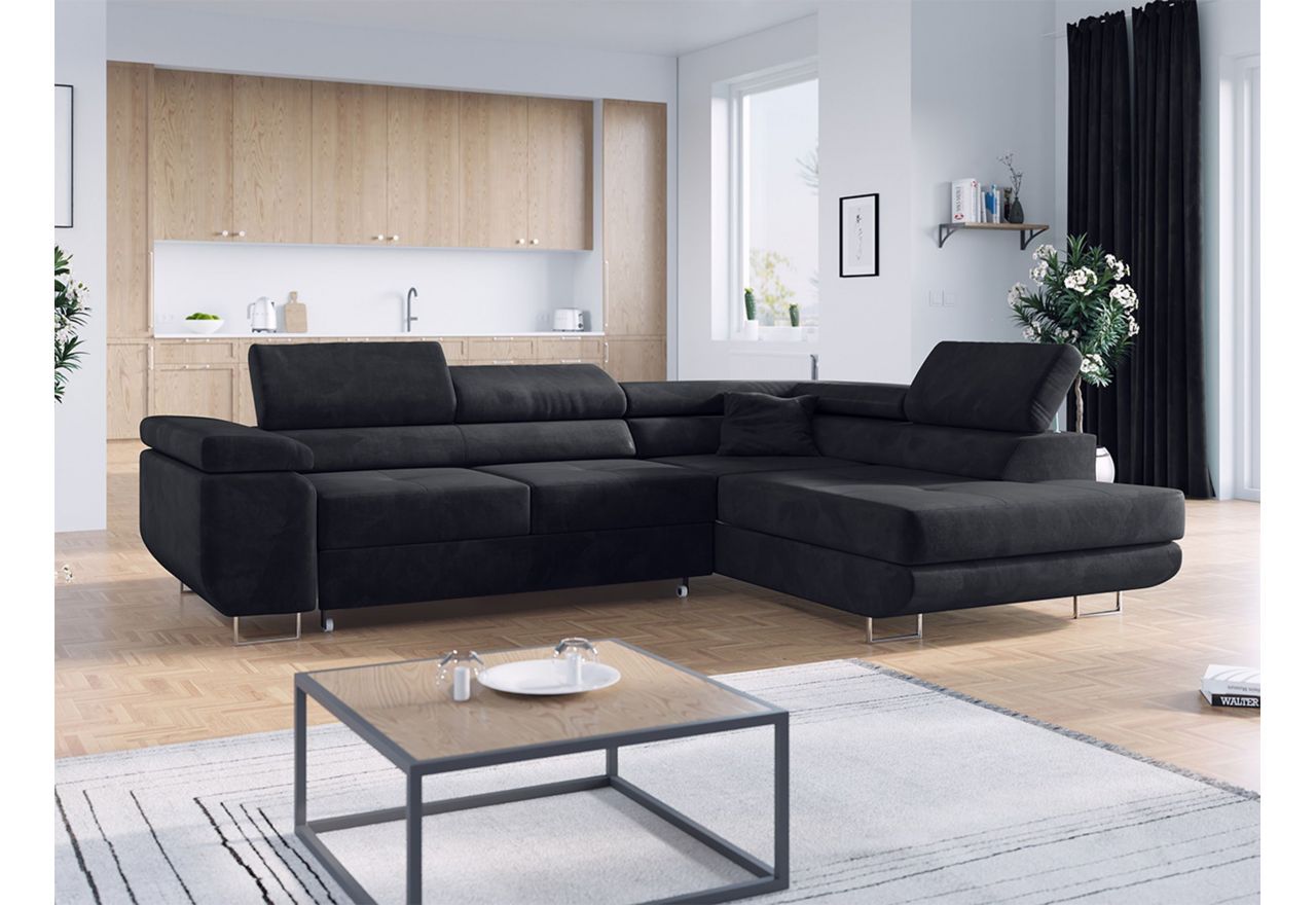 Narożnik GUSTAW L - Monolith 95 - ciemny szary - OUTLETU