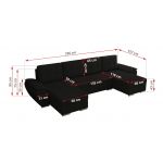 Narożnik UMBRIA U - uniwersalny - czarny, boucle