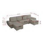 Narożnik UMBRIA U - uniwersalny - jasnoszary, boucle