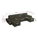 Narożnik UMBRIA U - uniwersalny - zielony, boucle