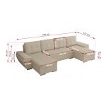 Narożnik UMBRIA U - uniwersalny - kremowy, boucle