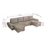 Narożnik UMBRIA U - uniwersalny - beżowy, struktura