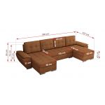 Narożnik UMBRIA U - uniwersalny - pomarańczowy, struktura