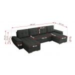 Narożnik UMBRIA U - uniwersalny - ciemnoszary, struktura