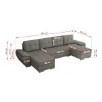 Narożnik UMBRIA U - uniwersalny - szary, struktura