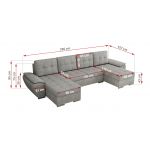 Narożnik UMBRIA U - uniwersalny - jasnoszary, struktura