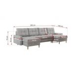 Narożnik ASTRA U - Monolith 84 - jasny szary - OUTLETU