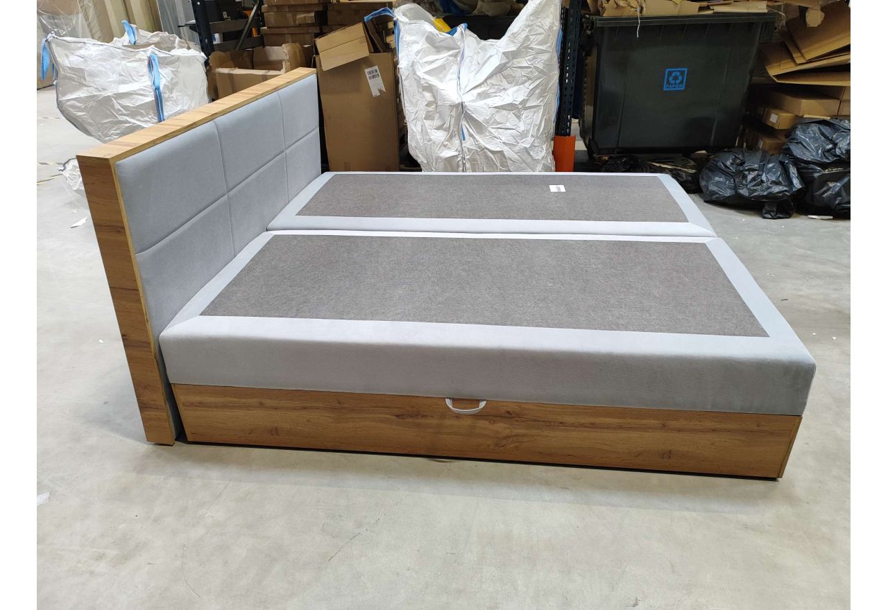 Łóżko kontynentalne ALBERO 2 180x200 - Paros 05 - szary - OUTLETU