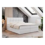 Łóżko kontynentalne RICO 180x200 - Soft 17 - biała ekoskóra - OUTLETU