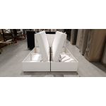 Łóżko kontynentalne RICO 180x200 - Soft 17 - biała ekoskóra - OUTLETU