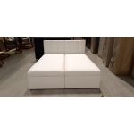 Łóżko kontynentalne RICO 180x200 - Soft 17 - biała ekoskóra - OUTLETU