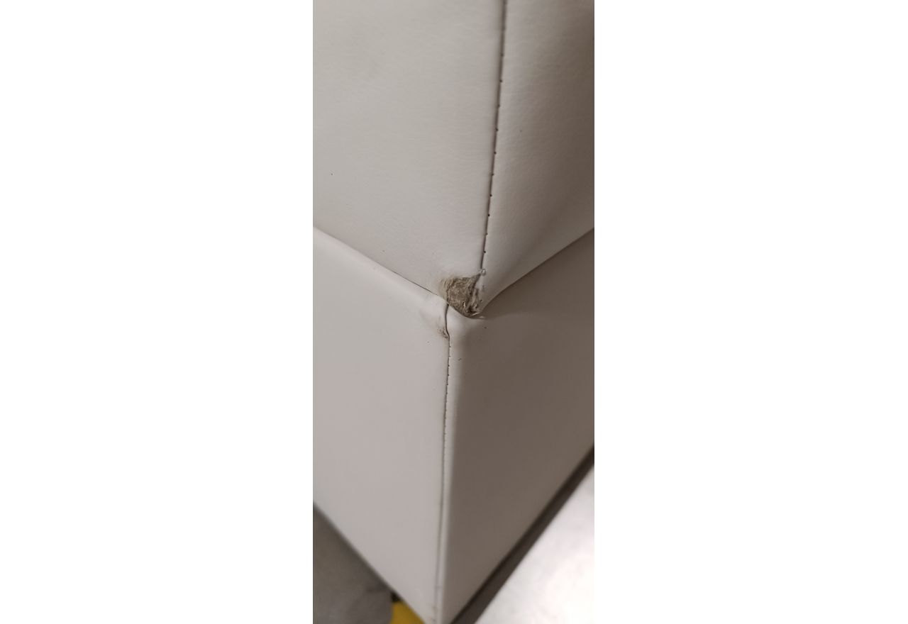 Łóżko kontynentalne RICO 180x200 - Soft 17 - biała ekoskóra - OUTLETU