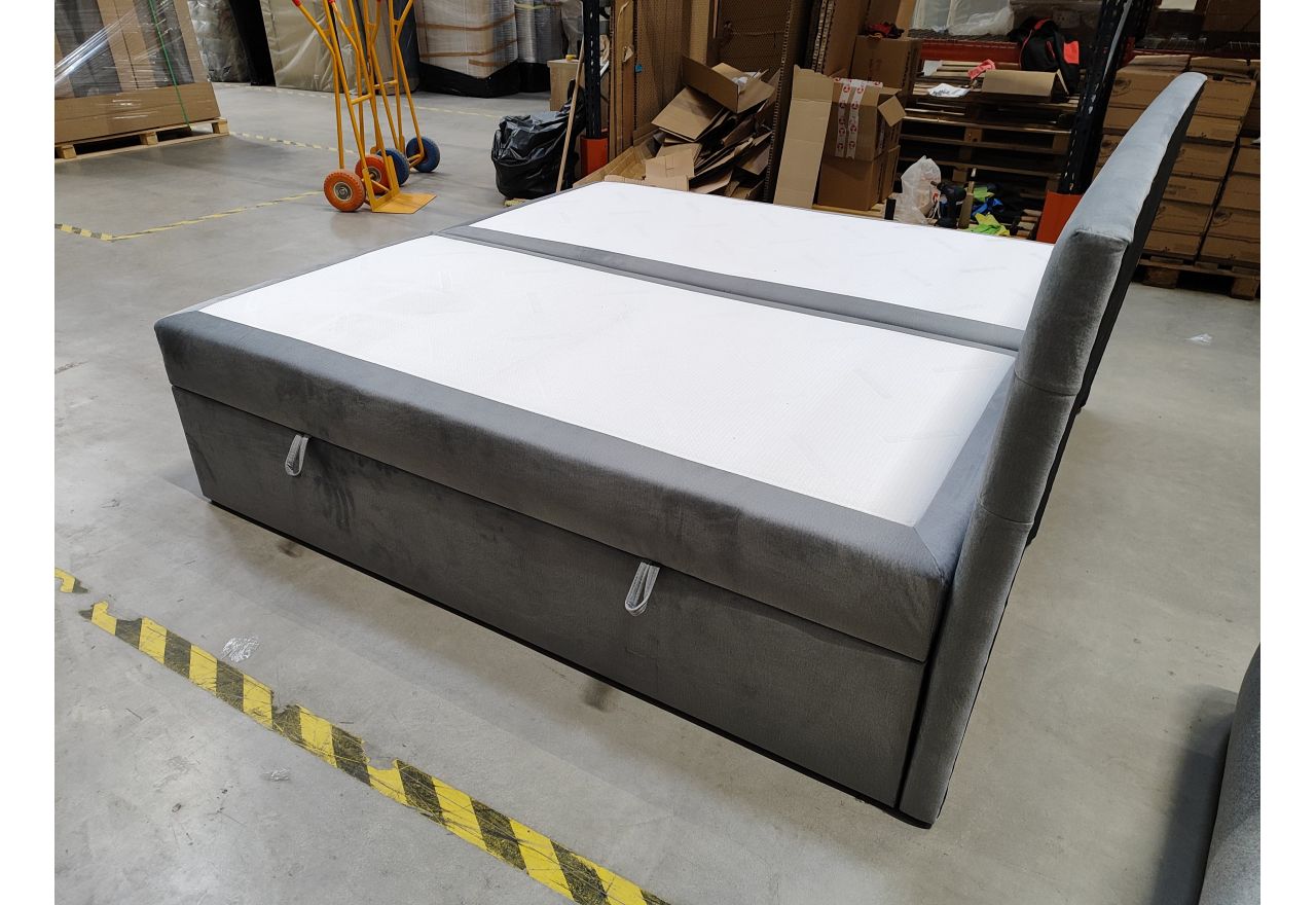 Łóżko kontynentalne CENTOS 200x200 - Monolith 84 - jasny szary - OUTLETU