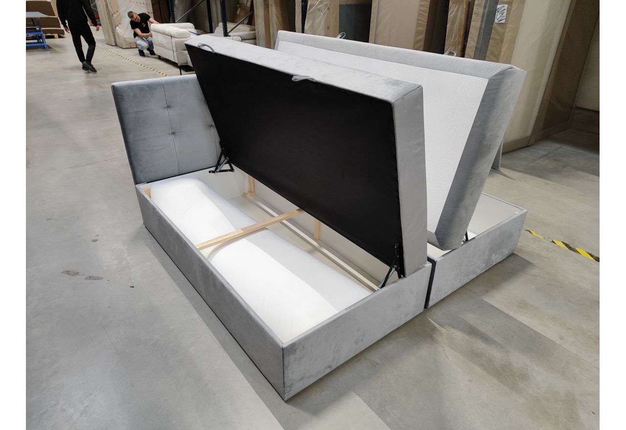 Łóżko kontynentalne CENTOS 200x200 - Monolith 84 - jasny szary - OUTLETU