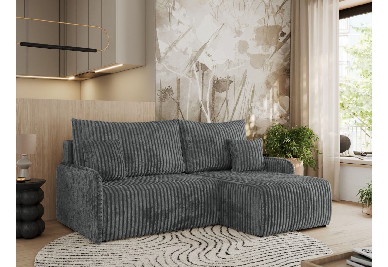 Narożnik ARPA L - strona prawa - ciemnoszary, sztruks