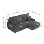 Narożnik ARPA L - strona prawa - ciemnoszary, sztruks