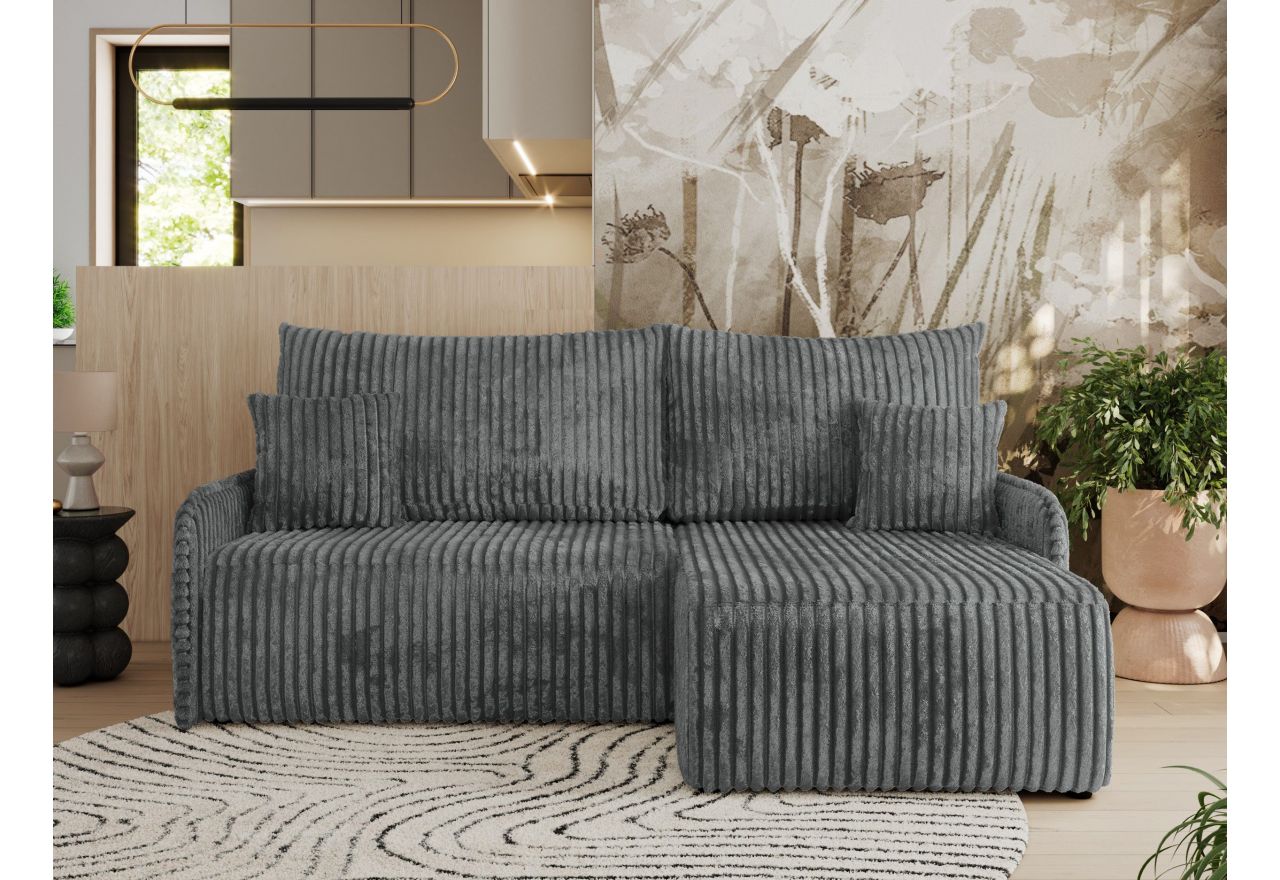 Narożnik ARPA L - strona prawa - ciemnoszary, sztruks