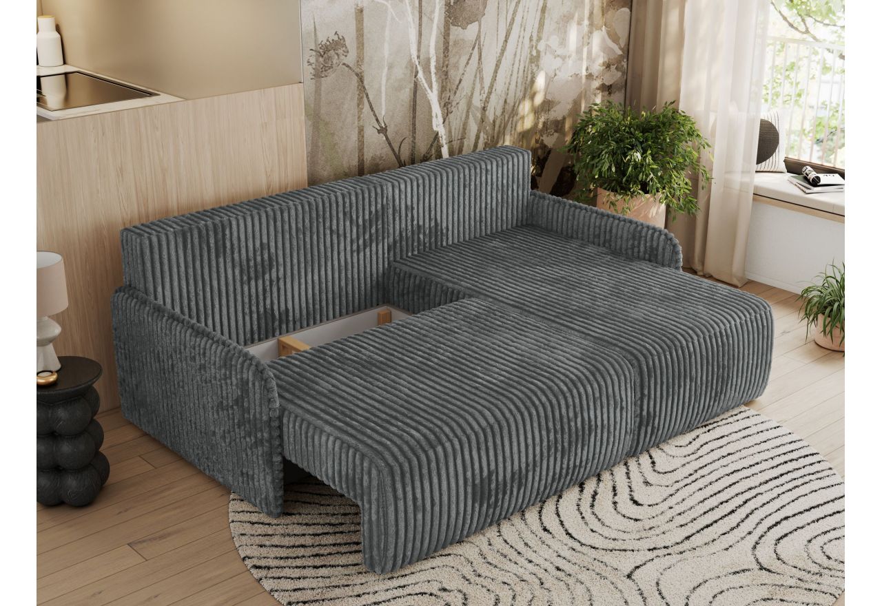 Narożnik ARPA L - strona prawa - ciemnoszary, sztruks