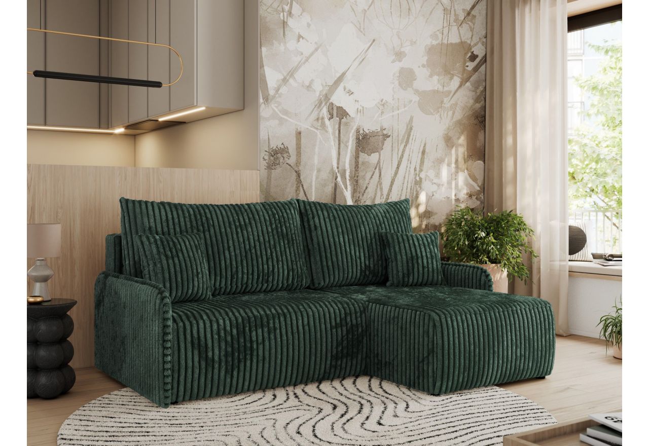 Narożnik ARPA L - strona prawa - zielony, sztruks