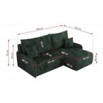 Narożnik ARPA L - strona prawa - zielony, sztruks