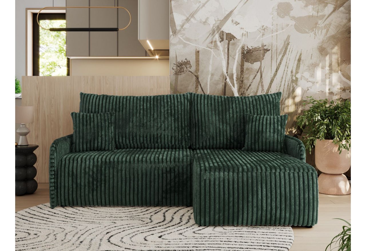 Narożnik ARPA L - strona prawa - zielony, sztruks