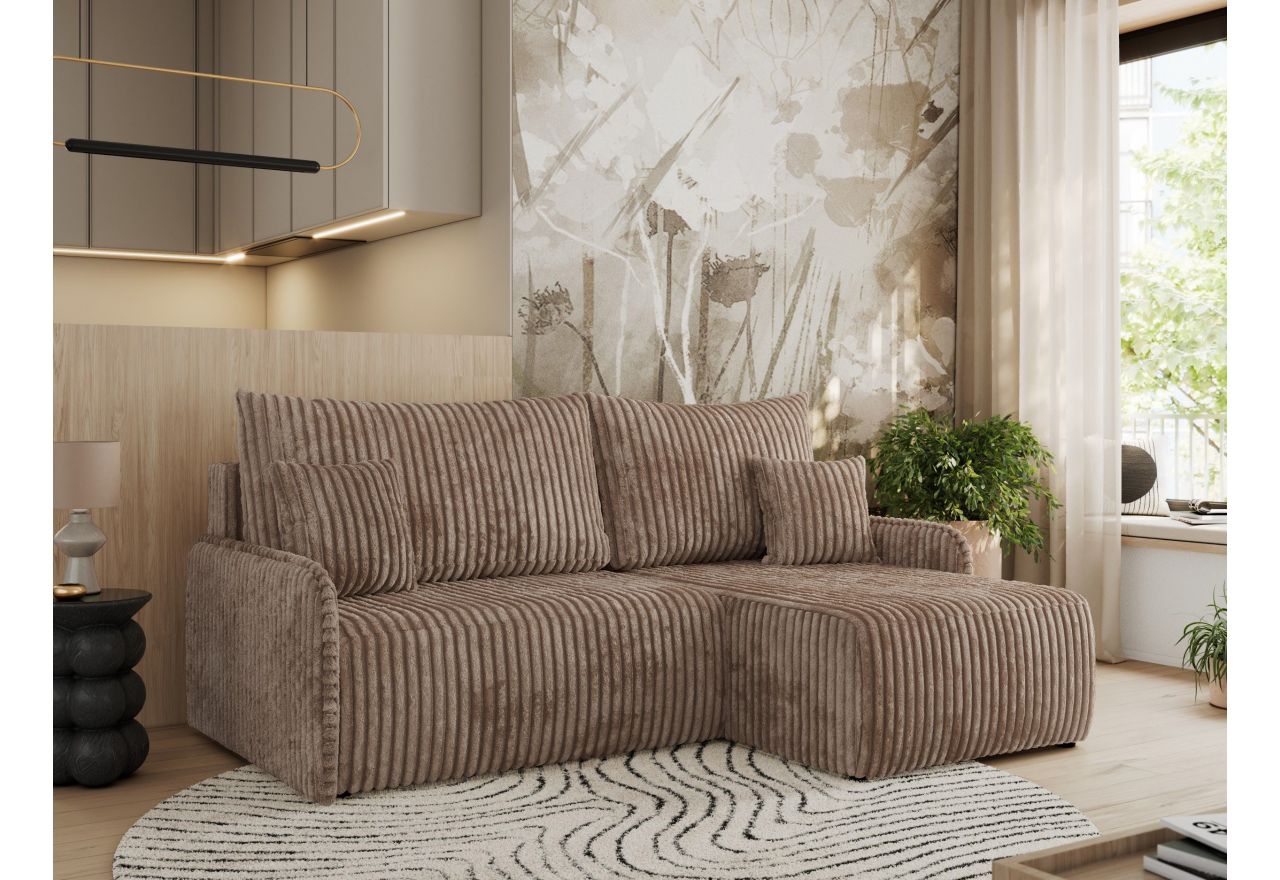 Narożnik ARPA L - strona prawa - brązowy, sztruks