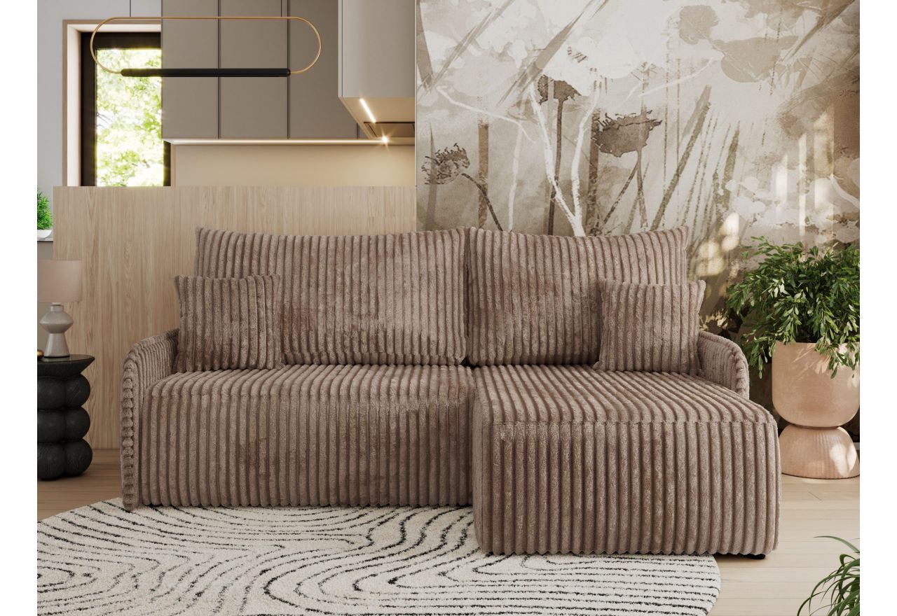 Narożnik ARPA L - strona prawa - brązowy, sztruks