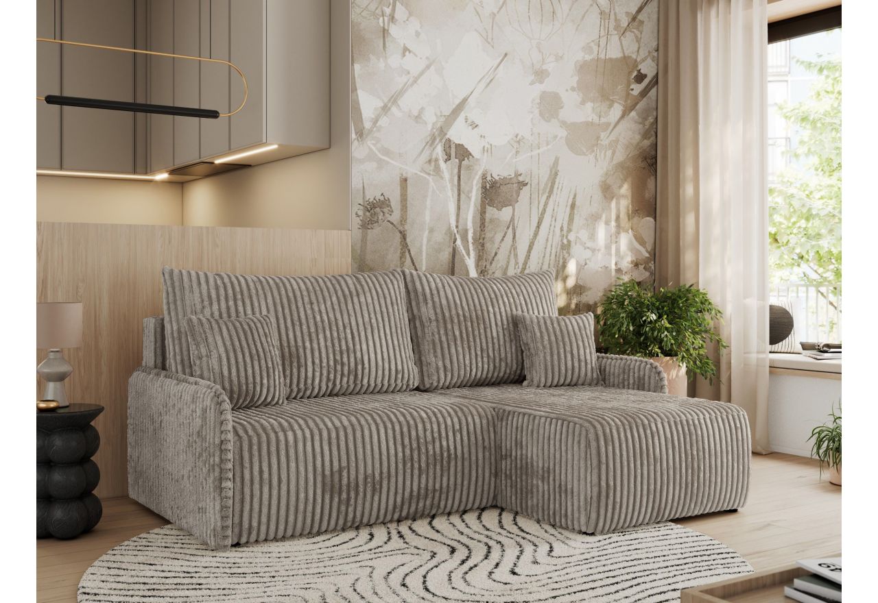 Narożnik ARPA L - strona prawa - jasnobrązowy, sztruks