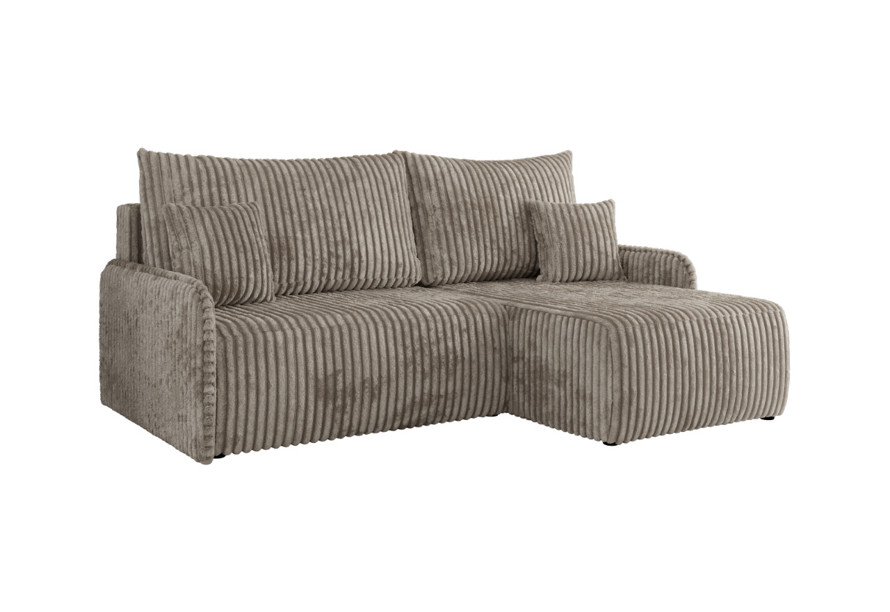 Narożnik ARPA L - strona prawa - jasnobrązowy, sztruks