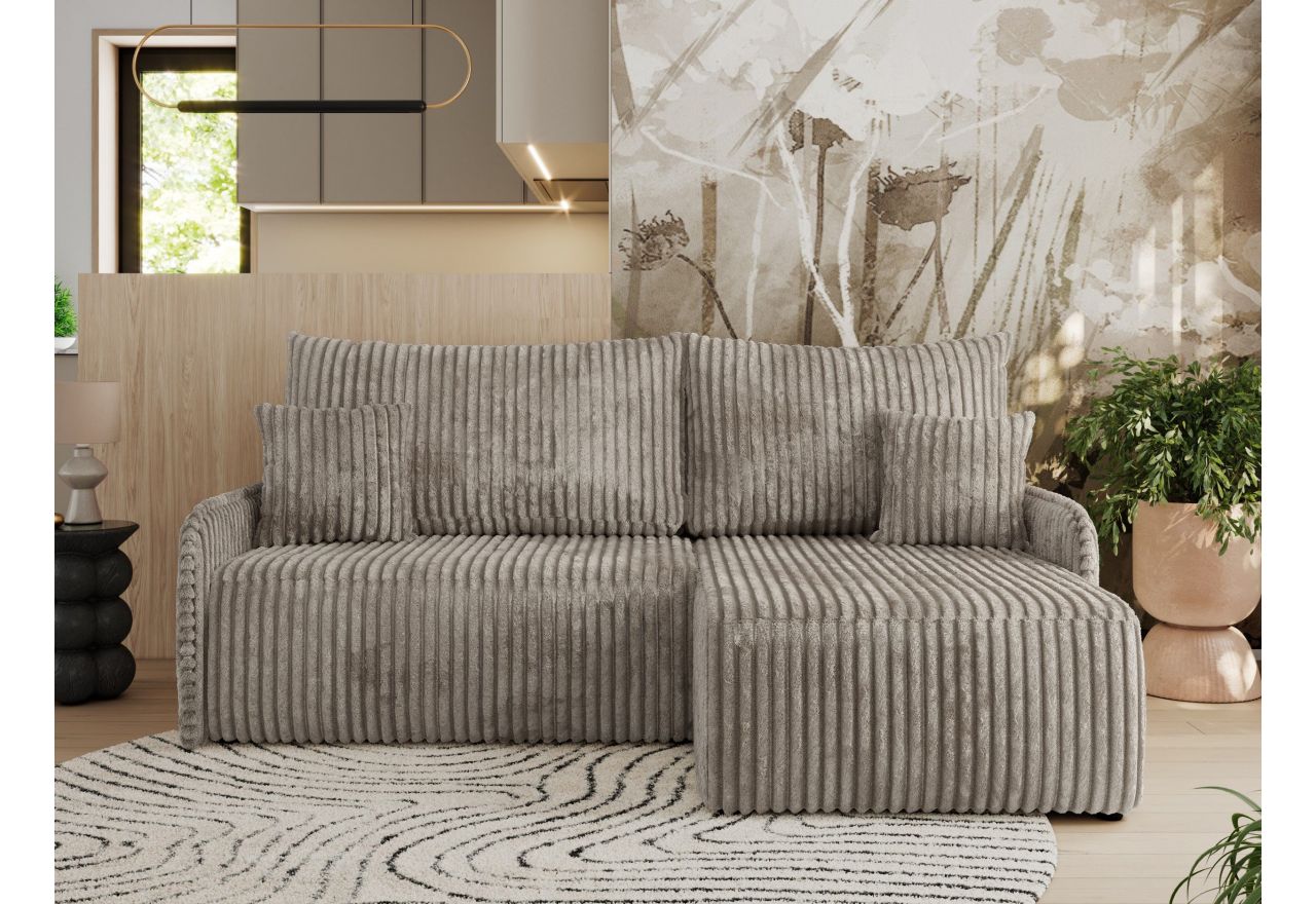 Narożnik ARPA L - strona prawa - jasnobrązowy, sztruks