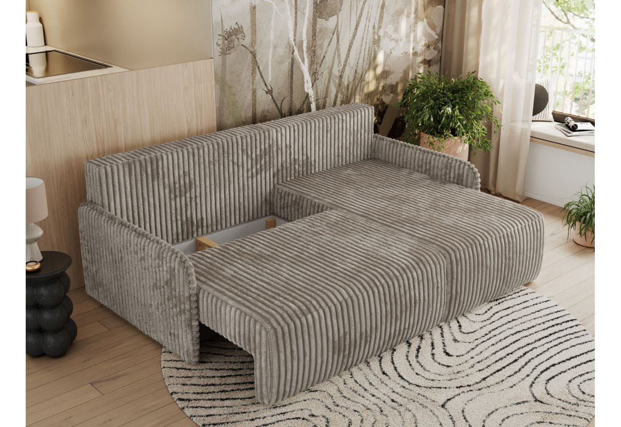 Narożnik ARPA L - strona prawa - jasnobrązowy, sztruks