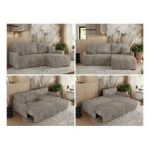 Narożnik ARPA L - strona prawa - jasnobrązowy, sztruks