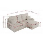 Narożnik ARPA L - strona prawa - kremowy, sztruks