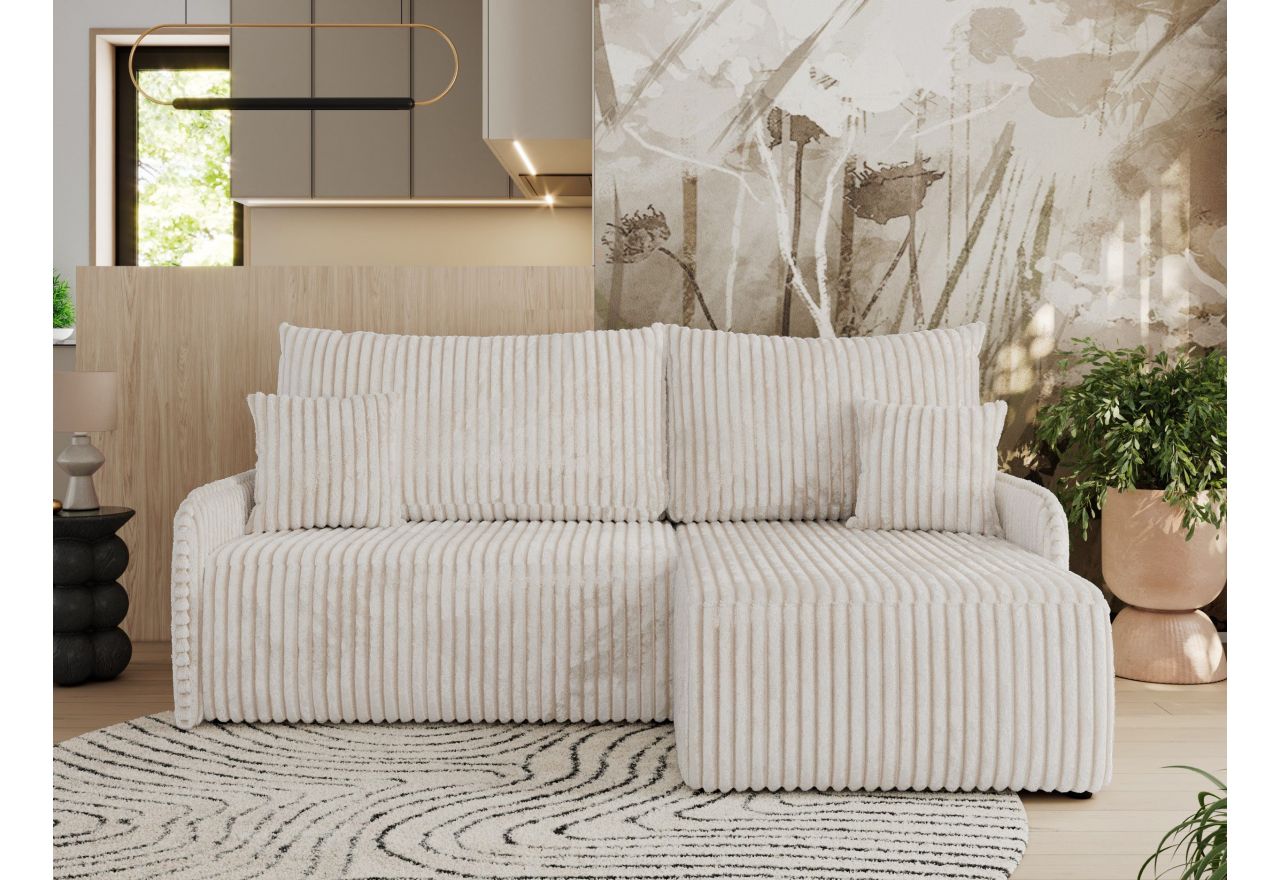 Narożnik ARPA L - strona prawa - kremowy, sztruks