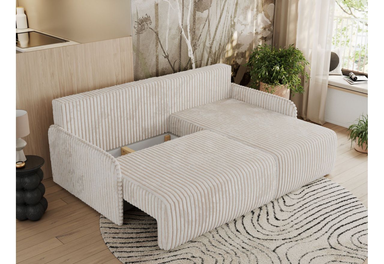 Narożnik ARPA L - strona prawa - kremowy, sztruks