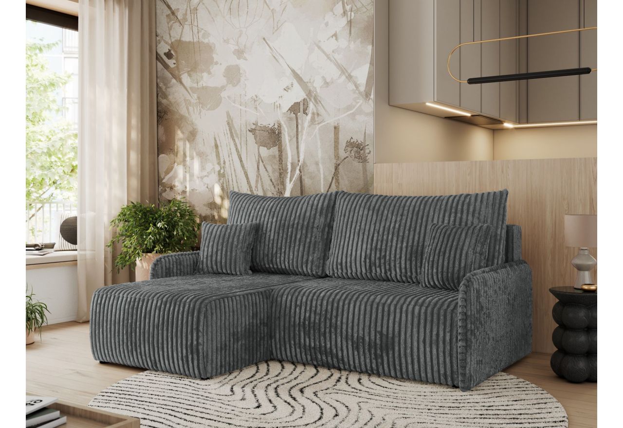 Narożnik ARPA L - strona lewa - ciemnoszary, sztruks