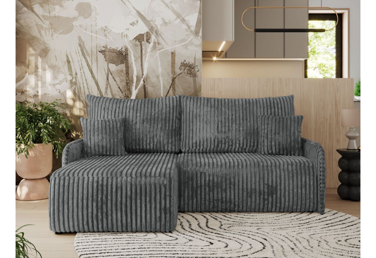 Narożnik ARPA L - strona lewa - ciemnoszary, sztruks