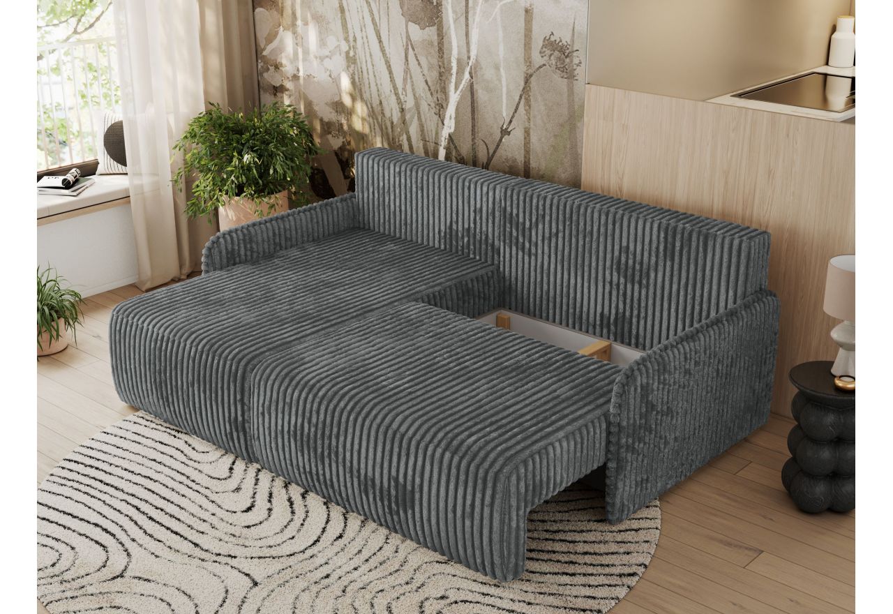 Narożnik ARPA L - strona lewa - ciemnoszary, sztruks