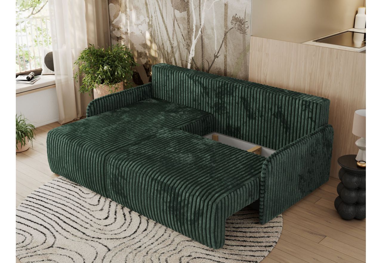 Narożnik ARPA L - strona lewa - zielony, sztruks