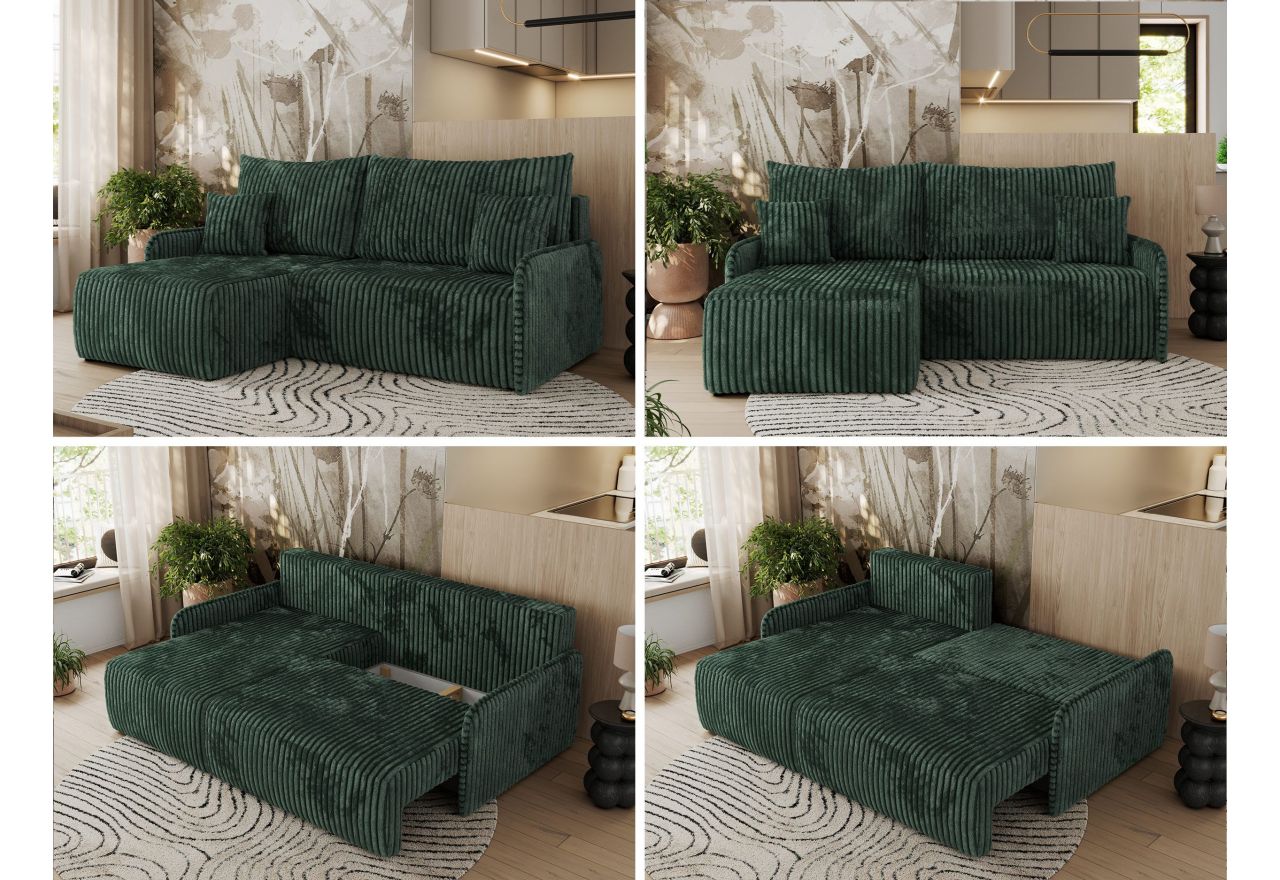 Narożnik ARPA L - strona lewa - zielony, sztruks